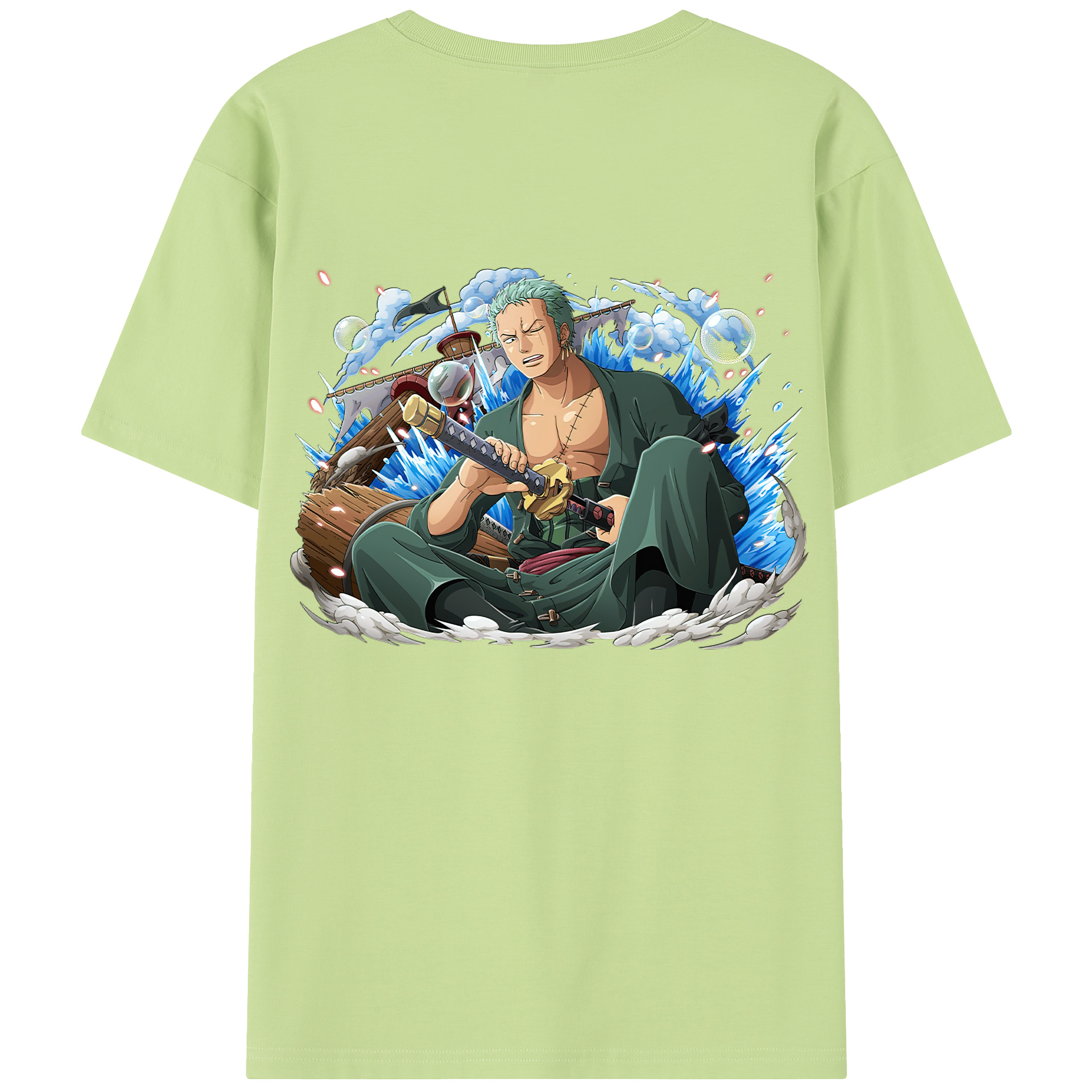 ワンピース ロロノア・ゾロ ONE PIECE Roronoa Zoro 綿100％半袖Tシャツ（背面プリント）